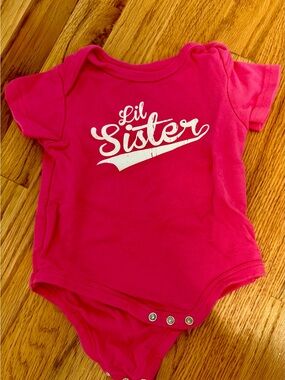 2 Pink "Lil Sister" Baby Bodysuits